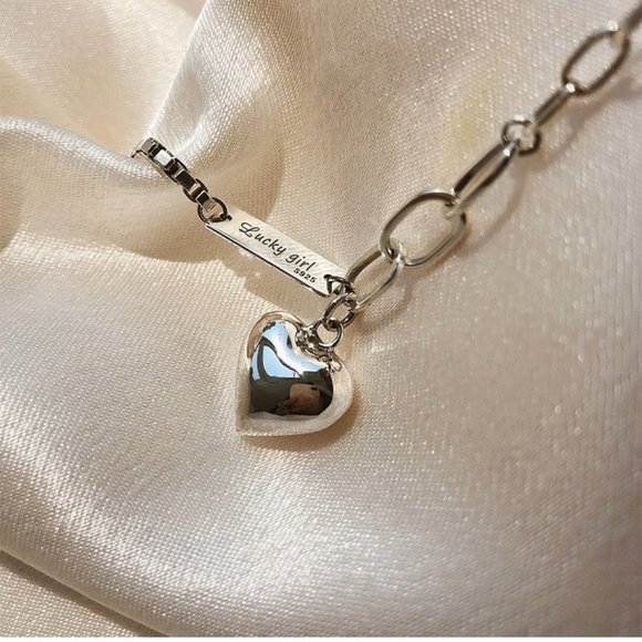 *NEW 925 Sterling Silver Heart Link Chain Anklet - Picture 7 of 13